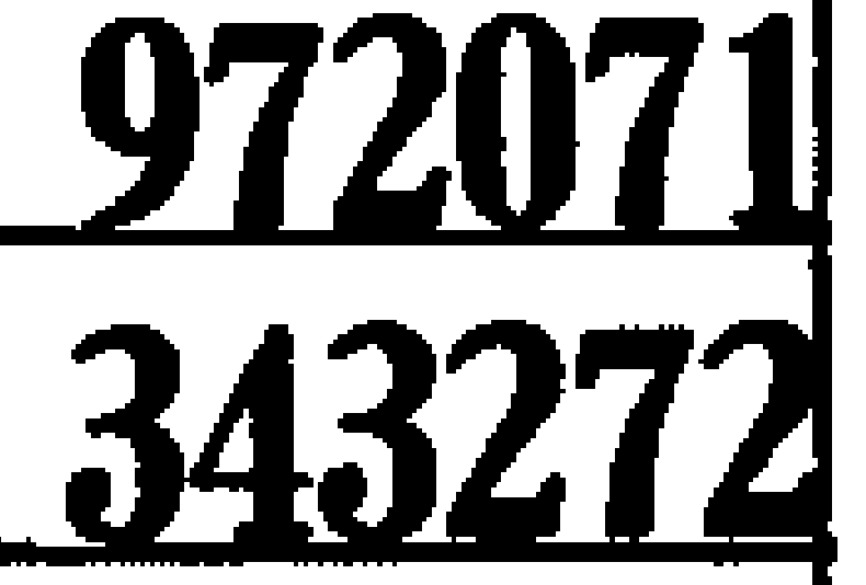 Table with characters in contact with ruled lines (further enlarged)